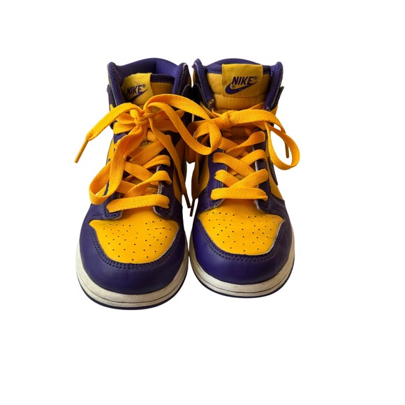 Nike Other - Nike Dunk High Varsity Purple University Gold Lakers Kids Shoes 13C DZ4455-500